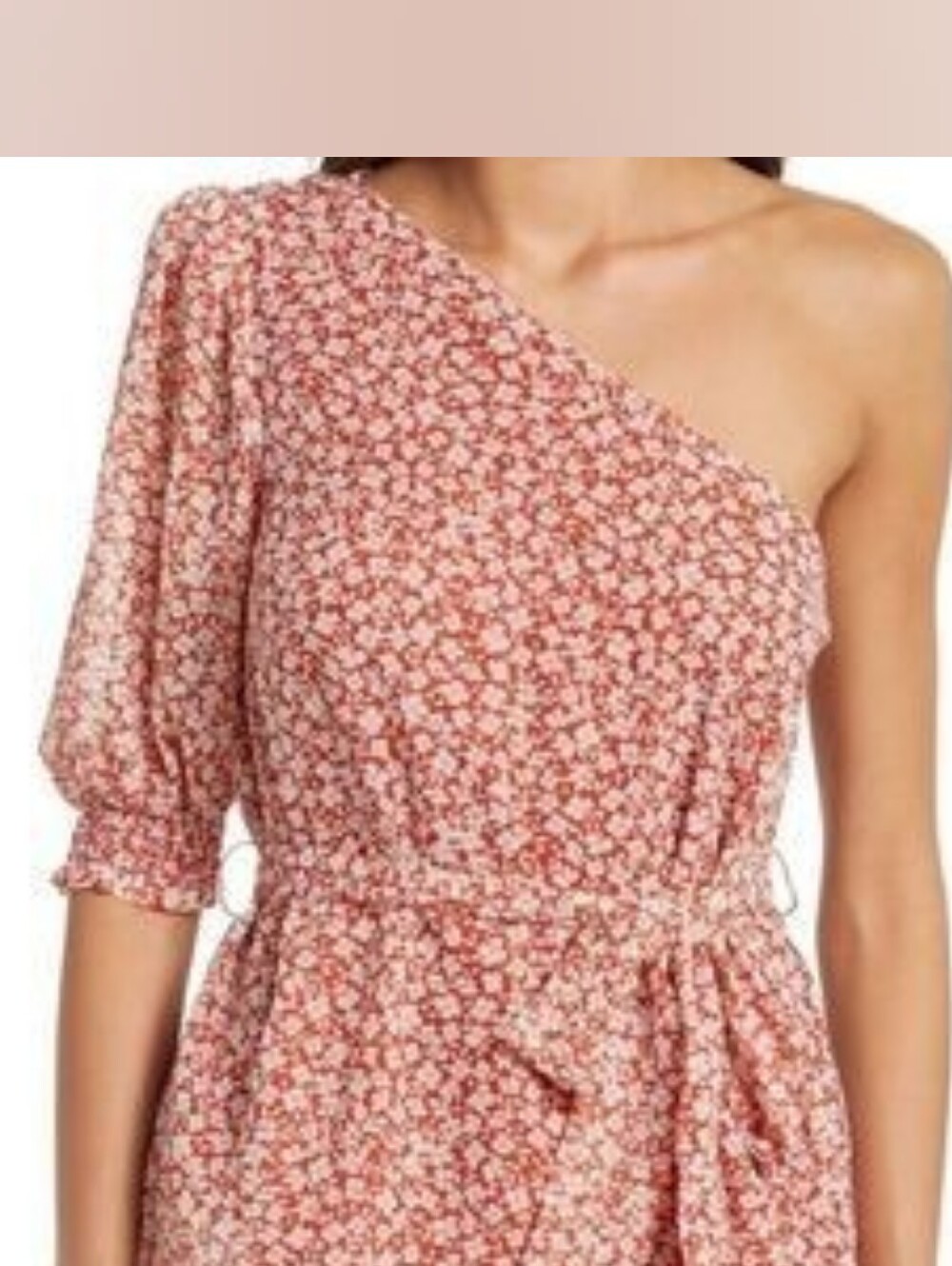 Gibsonlook NWT One Shoulder Floral Top in Orange sz LARGE  *read*
